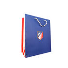 Small gift bag blue crest side red and white 18x10x23 cm